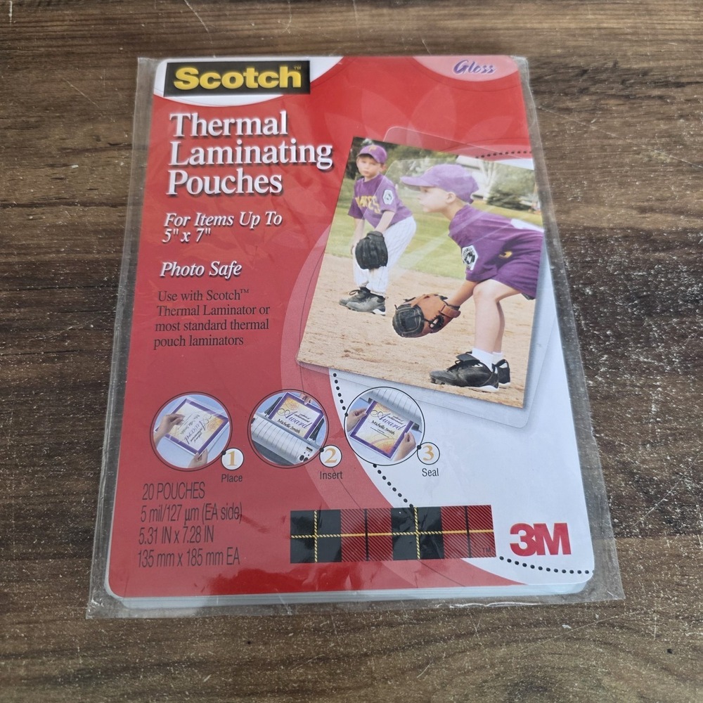 Scotch Thermal‎ Laminating Pouches, 5 mil/127 um 5.31" x 7.28" 13 Pouches
